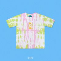 DADDY | Lorem ipsum tie dye (Oversize) เสื้อมัดย้อม ชมพู-เขียว สกรีนลายน้องหมี สุดน่ารัก