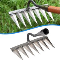 Weeding Hoe Rake 5/7 Tooth Farm Tool Weeding Scarifier Artifact Agricultural Nail Harrow Metal Gardening Weeding Tools