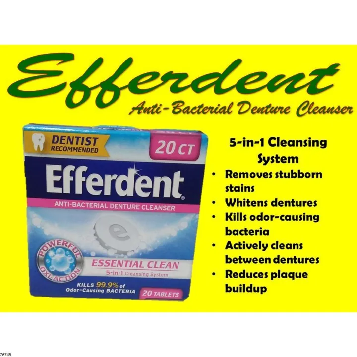 ORODENTO EFFERDENT ANTIBACTERIAL DENTURE CLEANSER ESSENTIAL CLEAN 5