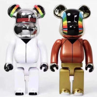 จุด Bearbrick 1000 หมีคูเปอร์ริก 积木熊 หมีความรุนแรง วงดนตรีพังก์โง่ 70CM ตุ๊กตา ของตกแต่ง