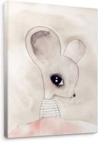 Niwo Art-Shy Mousecute Animals ศิลปะบนผืนผ้าใบสำหรับติดกำแพงตกแต่งบ้านพร้อมที่จะแขวน