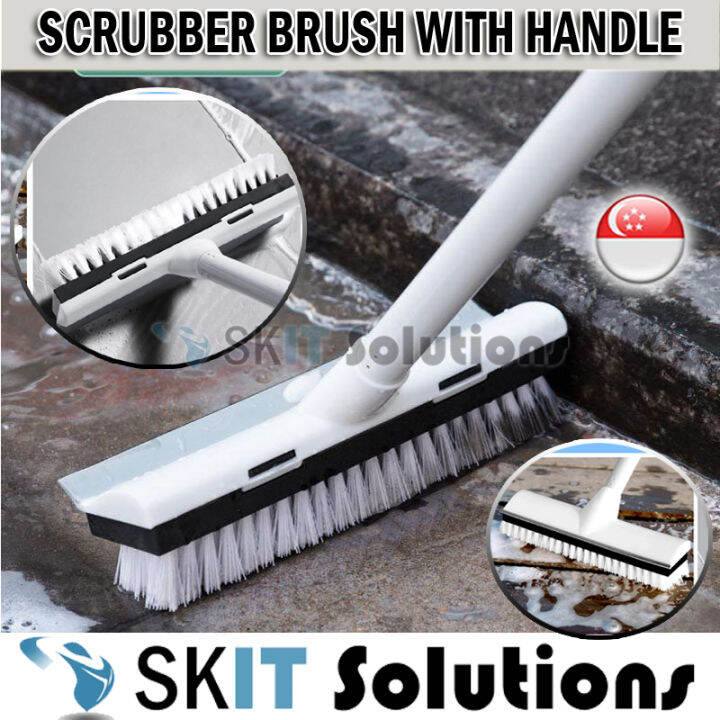 【SG Seller】115cm 2in1 Scrubber Brush with Long Handle, Multifunction