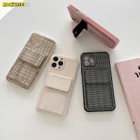 Luxury Card Slot Bag Holder Weave Pattern Soft Case For iPhone 13 14 Plus 11 12 Pro Max X XS XR Silicone Shockproof Wallet Cover