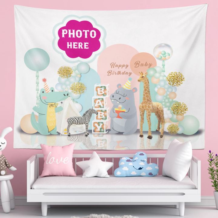 custom-tapestry-wall-hanging-birthday-party-backdrops-decoration-diy-design-child-photo-background-tapisserie-kawaii-room-decor