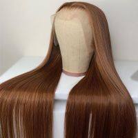 【jw】❀□  Chocolate 99J Burgundy Straight Human Hair Wigs  4 Dark P4/27 13x4 Frontal Wig Colored