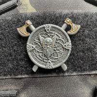 【LZ】✇❡  Metal Old Nordic Antigo Viking Totem Patch Emblema Antigo Mensageiro Emblemas de Moral na Mochila Gancho e Loop Adesivo