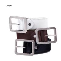 【HKM1】Mens Fashion Solid Color Faux Leather Buckle Waist Strap Business Casual Belt