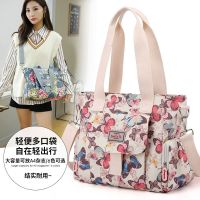 [COD] Printed womens bag 2022 spring new fashion nylon cloth water-repellent shoulder large-capacity messenger