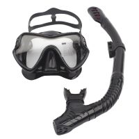 All Black JSJM New Professional Snorkel Diving Mask Snorkels Goggles Glasses Diving Goggles Swimming Tube Set Snorkel Mask Adult Unisex