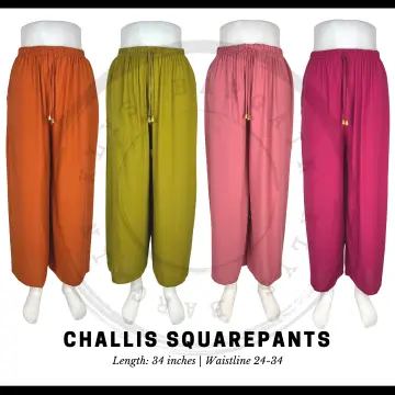 Challis Printed Boho Square Pants, Fit Small to Large