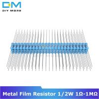 100PCS Diymore Metal Film Resistor 1 1 -1 1/2W 0.5W 1R-1M Ohm Resistance Diy Electronic 1K 2.2K 4.7K 5.1K 6.8K 10K 15K 22K