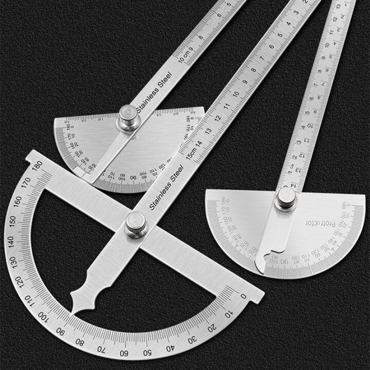 HITN 180 Degree Protractor Metal Angle Finder Goniometer Angle Ruler