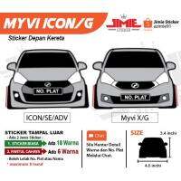 （Kvs auto parts）สติ๊กเกอร์ Kereta Depan Myvi Advance dan X/g Warna dan Nombor Plat แบบกำหนดเอง