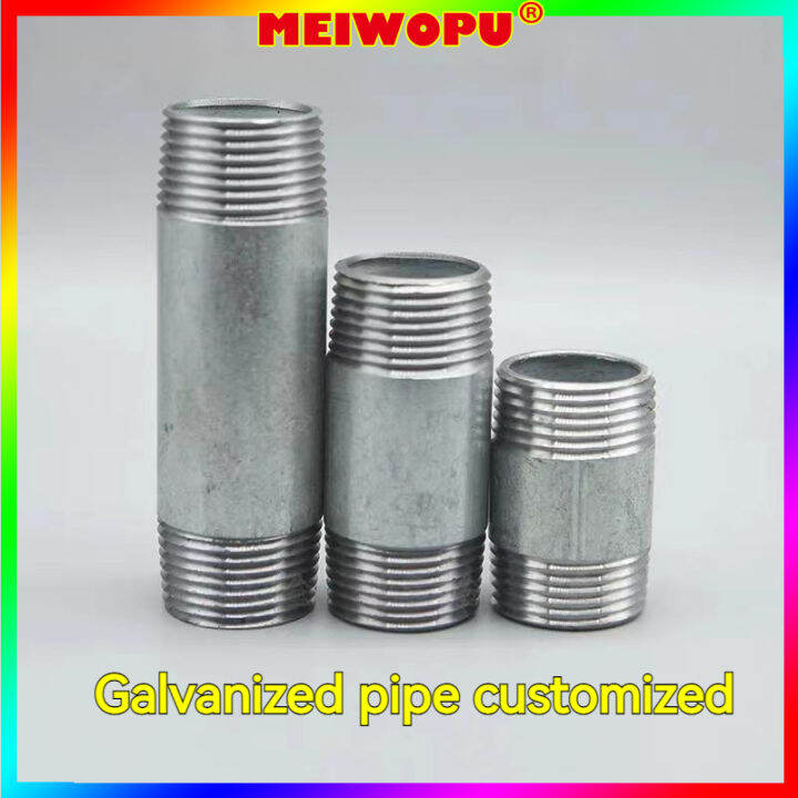 Double Head Thick Galvanized Pipe Tap Water Pipe Iron Pipe Steel Pipe
