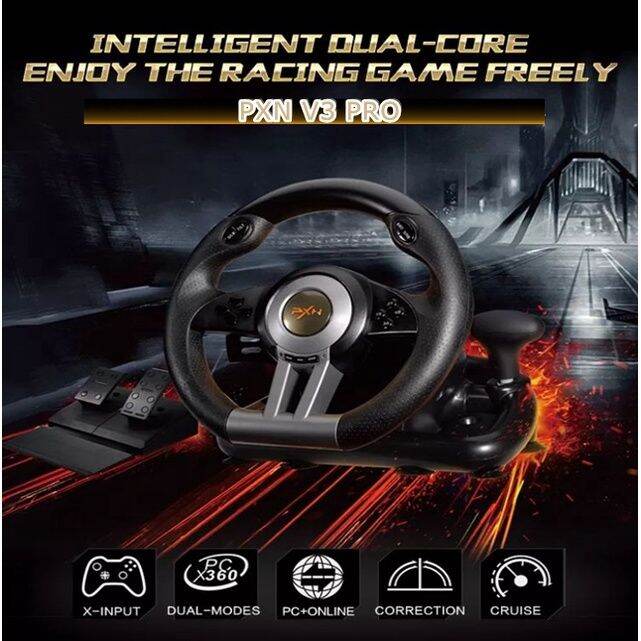 PXN V3 PRO High Quality Double Vibration Gaming Steering Wheel with