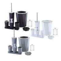 【jw】▬○  7Pcs Acessórios Do Banheiro Set Loção Garrafa Cotonete Caixa De Algodão para Bancada