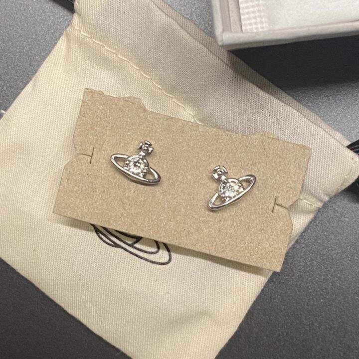 vivienne-westwood-ngbb-vivienne-classic-zircon-925-silver-pin-mini-saturn-earrings-minority-simple-earrings-earrings