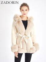 [COD] ZADORIN Coat 2023 Hood Suede Faux Fur With Thick Warm Cardigan Jackets for