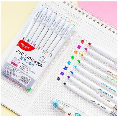 8/12 Color Jell Line Pens Ballpoint 0.4mm Fine Point Gel Ink Pens for Drawing Marker Liner Pen Office School Art Gift A6982 Pens