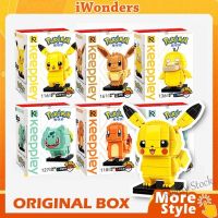 【Ready Stock】 ஐ C30 Keeppley Building Blocks Bikachu Pokemon BRICK HEADZ Charmander Original Box Kids DIY Toys Gifts
