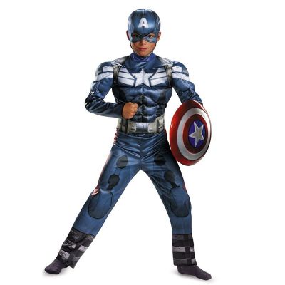 [Cos imitation] Kid Movie Civil Captain Superhero Costume Boy Child War America Christmas Halloween Fancy Dress