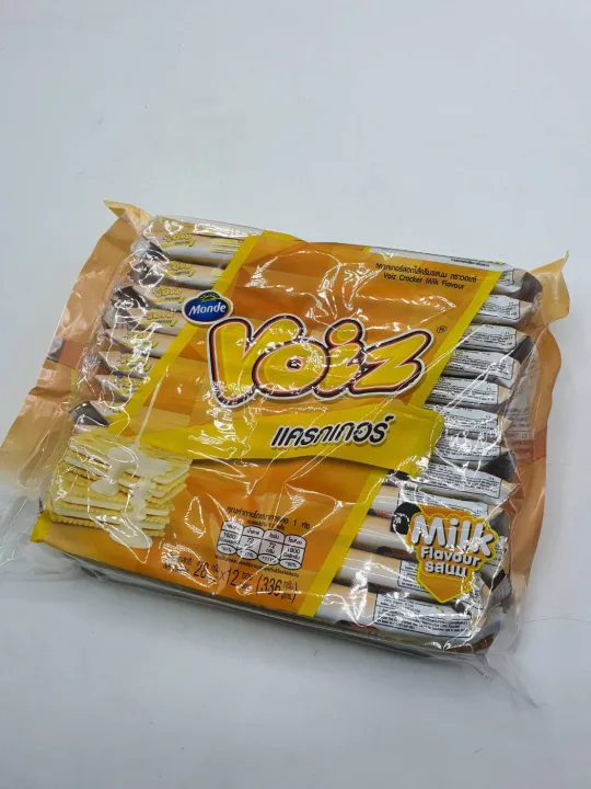 12 ซอง แครกเกอร์ รสนม ขนมแครกเกอร์ รสนม ตรา วอยซ์ cracker milk flavour