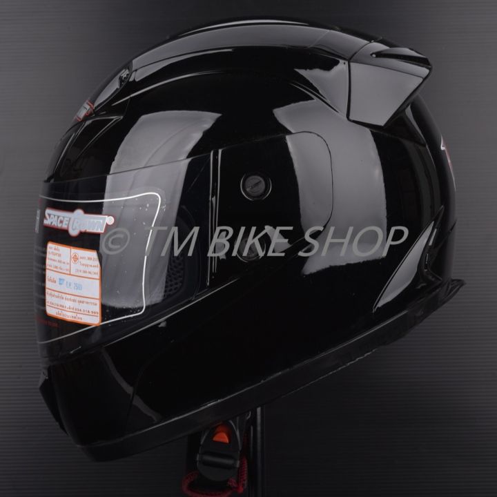 ส่งฟรี-หมวกกันน็อค-space-crown-รุ่น-fighter-สีดำล้วน-plain-black-หมวกกันน็อคเต็มใบ-หมวกกันน็อค-ถูก-one-size-เทียบเท่า-m-57-58-cm-by-tm-bike-shop