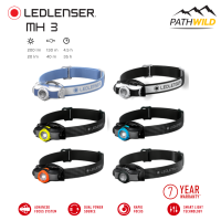 LED LENSER MH3 ไฟฉายคาดศีรษะ ใช้แบตเตอรี่ขนาด AA เพียงก้อนเดียว ความสว่างสูงสุด 200lm ไฟฉายคาดหัว