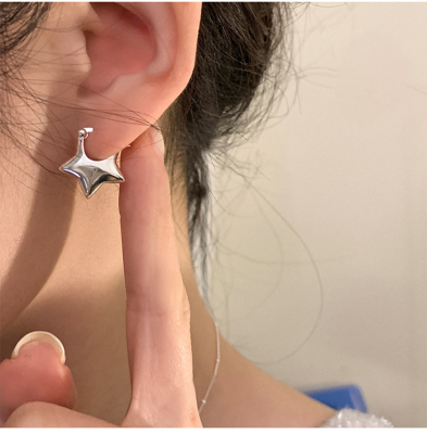 Womens Jewelry Minimalist Design Earrings Simple Star Earrings Silver Needle Earrings Trendy Stud Earrings