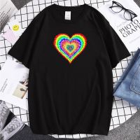 Tshirts Rainbow Heart Printing T Shirts For Men 2023 Fashion Streetwear MenS Punk T-Shirt Oversize Harajuku Plus Size Tops S-4XL-5XL-6XL