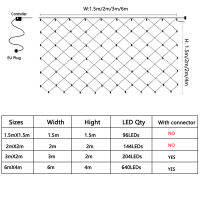 3M*2M 2M*2M 1.5M*1.5M EU LED Net lights courtyard Waterproof flashing string lights christmas lights outdoor led fairy lights