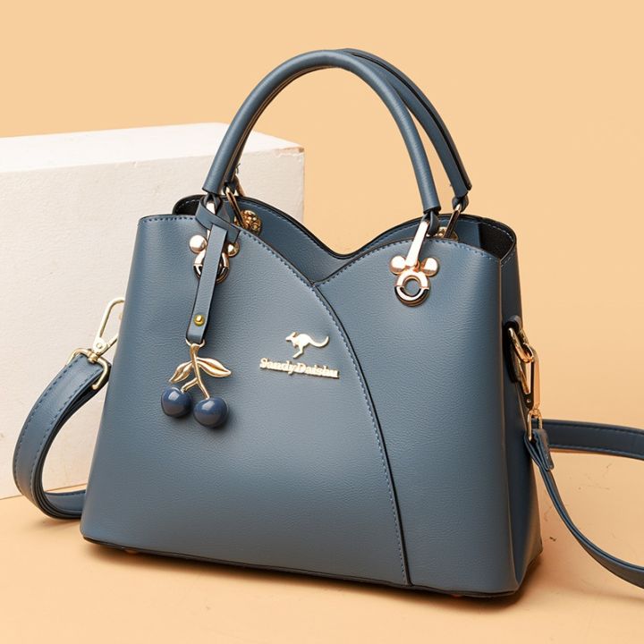 handbag-branded-กระเป๋าสตรี-2022-ใหม่แฟชั่นฤดูใบไม้ร่วงกระเป๋าสุภาพสตรีกระเป๋าถือหนังนิ่มกระเป๋าแมสเซนเจอร์แม่วัยกลางคน
