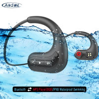 AIKSWE Wireless headphones Bluetooth Earphones 8GB IPX8 Waterproof MP3 Music Player Swimming Diving Sport Headset For