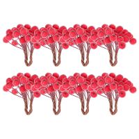 320 Artificial Frosted Red Holly Berries Mini Christmas Fruit Berry Flower for Christmas Tree Decoration Garland Making