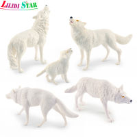 LS【ready Stock】Wolf ของเล่นตุ๊กตาจำลองสัตว์จำลองโต๊ะเครื่องประดับเค้ก Topper ของเล่นการสอน Aid ของขวัญเด็ก1【cod】