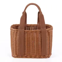 Basket Hand Made Wicker Bags Portable Rattan Shopping Bag Woven Picnic Basket Beach Bag Big Totes Storage Basket