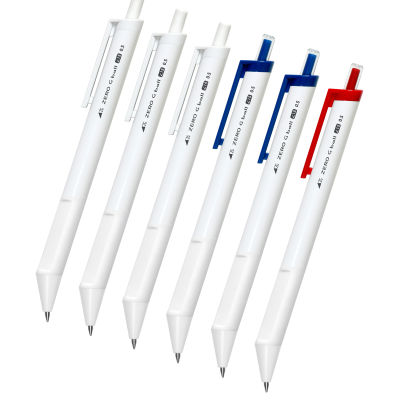 [Zero G ball] Standard Ballpoint Pen, 0.5 mm,3 color Ink(black,blue,red), white Body, 6 pens per Pack