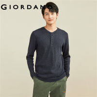 Giordano เสื้อยืดแขนยาวผู้ชาย เสื้อแฟชั่นผช ลุคสตรีท สไตล์เกาหลี Free Shipping 01022805 gbn