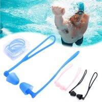 1pair Swimming Earplugs Box-packed Noise Reduction Silicone Soft EarPlugs Swimming Goggles with Lanyard Earplugs Protective Ears Accessories Accessori