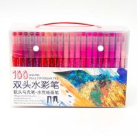 【❉HOT SALE❉】 zangduan414043703 ปากกามาร์กเกอร์สี100หัวคู่แปรงทาสีที่ผลิตน้ำปากกาสีสำหรับหนังสือแบบร่างภาพวาดการประดิษฐ์ตัวอักษร