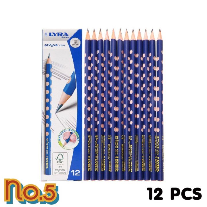 no-5-ยกกล่อง-12-แท่ง-ดินสอไม้สามเหลี่ยม-lyra-groove-slim-ดินสอสามเหลี่ยม-ช่วยให้จับดินสออย่างถูกวิธีตั้งแต่เริ่มต้น