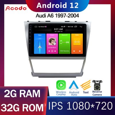 Acodo Android 12.0 9 นิ้ว 2Din วิทยุติดรถยนต์สำหรับ Audi A6 1997-2004 มัลติมีเดีย WIFI Carplay GPS DVD Head Unit เสียงสเตอริโอ GPS นำทาง FM BT Autoradio Car Headunit