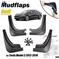 รถ Mud Flaps สำหรับ Tesla รุ่น3 2016 2017 2018 2019 - 2021 Splash Guards Mudguards ด้านหน้าด้านหลัง Fender Protector Racing Mudflaps