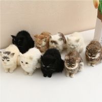 Little Simulation Cat Figures Toy Kawaii Ornaments Open Eyes Closed Kitten Model Decor Cheap Stuffed Animals And Free Shipping