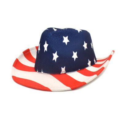 [COD] หมวกผ้าวูลธงอเมริกันแบบใหม่ของ หมวกคาวบอยตะวันตกหมวกคู่รักชายและหญิงหมวกอัศวินกลางแจ้งอินเทรนด์