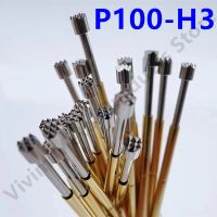 100PCS P100-H3 33.35mm 9-claw Plum Blossom Head Dia 1.80mm Needle Spring Test Probe P100-H Dia 1.36mm Circuit Board Test Tool Nails Screws Fasteners