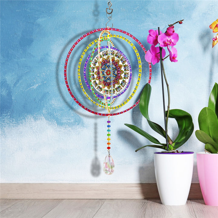 new-diy-diamond-painting-rotatable-spherical-mandala-wind-chimes-hanging-ornaments-garlands-for-door-window-home-decoration-gift