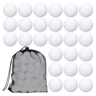 100 Pcs Golf Practice Ball Hollow Golf Plastic Ball with Mesh Drawstring Storage Bags for Training