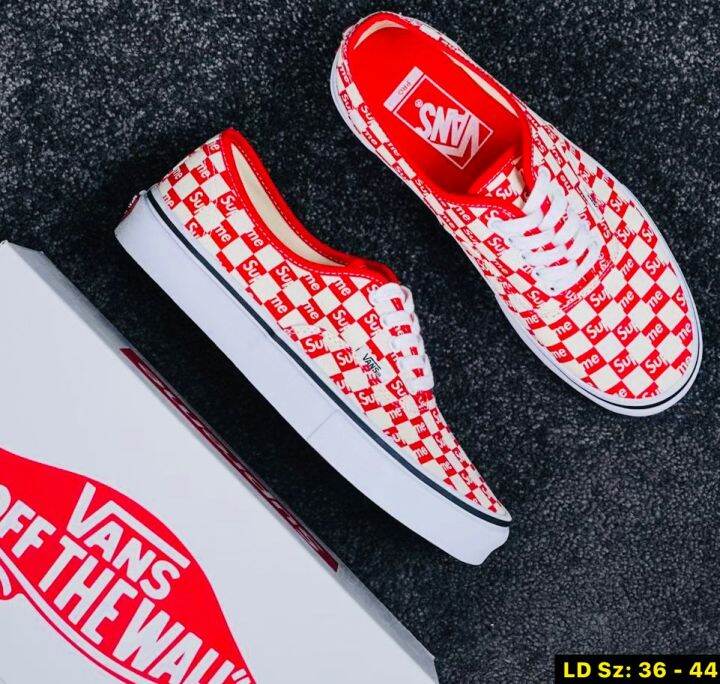 ✨✨ รองเท้าVans Authentic S_upreme Red Checker Logo SIZE.36-45