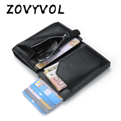 ZOVYVOL Mens Wallet PU Leather for Men Women Fashion Smart Coin Purses RFID Aluminum Box Anti-theft Card Holder Slim Man Case